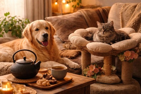 Der perfekte Hygge-Nachmittag mit deinem Haustier: Wärme, Ruhe und eine gute Kanne Tee